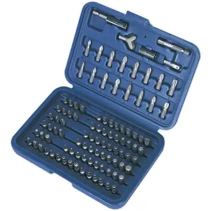 100 Piece Power Tool Security Bit Set - Chrome Vanadium Steel Bits - Case