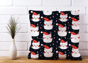 Cute Cats Wearing Santa Claus Hats Cushions 60cm x 60cm