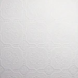 Superfresco Paintable Vintage Small Squares Geometric Textured White Durable Wallpaper