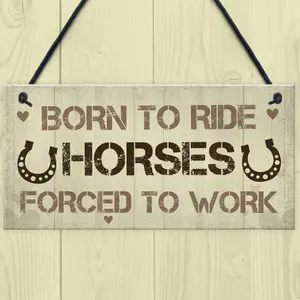 Red Ocean Signs About Horses Funny Horse Sign Horse Gift Pet Sign Horse Lover Gift Funny Pet Sign