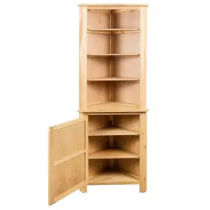 Berkfield Corner Cabinet 59x36x180 cm Solid Oak Wood