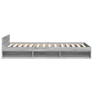 Berkfield Bed Frame with Drawer without Mattress Grey Sonoma 90x200 cm