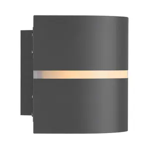 Nordlux Sibelis Outdoor Patio Terrace Garden Wall Light In Anthracite (Height) 12cm