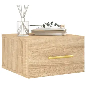 Berkfield Wall-mounted Bedside Cabinet Sonoma Oak 35x35x20 cm