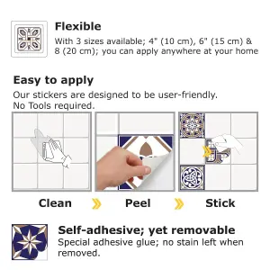 24 Pieces 15x15cm Royal Tile Stickers