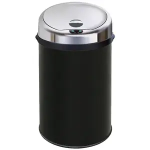 Inmotion 30L Black Stainless Steel Auto Sensor Kitchen Waste Dust Bin