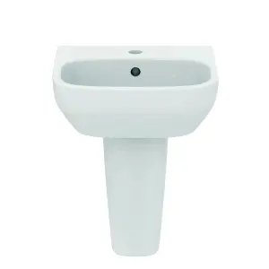 Ideal Standard i.life S Gloss White Rectangular Wall-mounted Semi-pedestal Basin (H)48.5cm (W)50cm