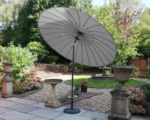 2.7m Grey Crank and Tilt Shanghai Parasol (38mm Pole, 24 Ribs)