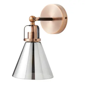 Inlight Dafyd Satin Copper Antique copper effect Wired LED Wall light