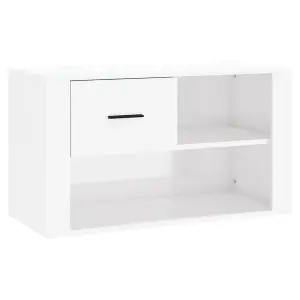 Berkfield Shoe Cabinet High Gloss White 80x35x45 cm Engineered Wood