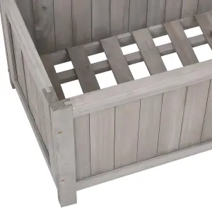 Berkfield Garden Trellis Planter Grey 70x30x135 cm Solid Firwood