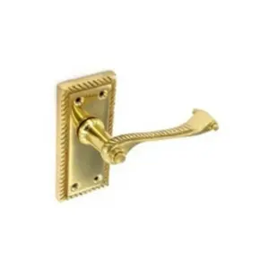 Securit Georgian Latch Handles (Pack of 2) Gold (108mm)