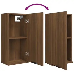 Berkfield Wall-mounted Bathroom Cabinet Brown Oak 32x20x67 cm