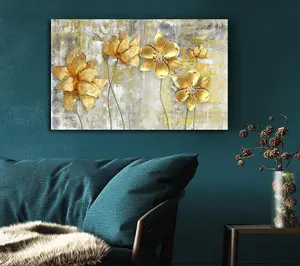 Yellow Flowers Beauty Canvas Print Wall Art - Medium 20 x 32 Inches