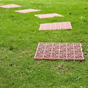 MantraRaj Terracotta Mesh Effect Interlocking Garden Tiles Lawn Pack Of 10 Plastic Outdoor Decking Tiles Anti Slip Weatherproof