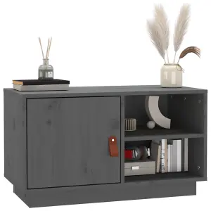 vidaXL TV Cabinet Grey 70x34x40 cm Solid Wood Pine