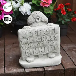 Keep off the Grass' Bunny Garden Ornament