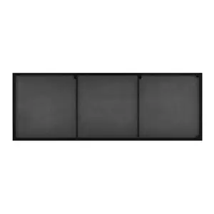 Alcantera Rectangle Metal Frame Wall Mirror Simple and Elegant Modern Design Black / 140cm H x 50cm W