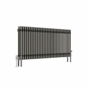 Right Radiators 600x1462 mm Horizontal Traditional 3 Column Cast Iron Style Radiator Raw Metal