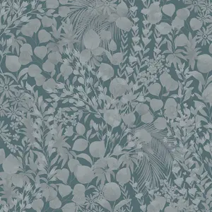 Next Light & Dark Blue Eden Tonal Floral Wallpaper