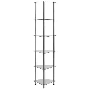 Berkfield 6-Tier Shelf Transparent 30x30x160 cm Tempered Glass