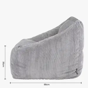 icon Morgan Corduroy Armchair Bean Bag and Pouffe Set Grey Giant Bean Bag Chair