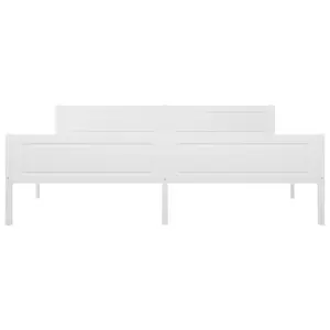 Berkfield Bed Frame Solid Pinewood White 180x200 cm 6FT Super King