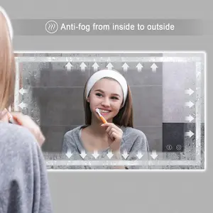 Wall Mounted LED Lighted Mirror, Dimmable Vanity Mirror - 100CM x 60CM