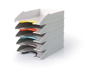 Durable VARICOLOR Stackable Letter Tray Files - 5 Pack - A4+ Colour Coded