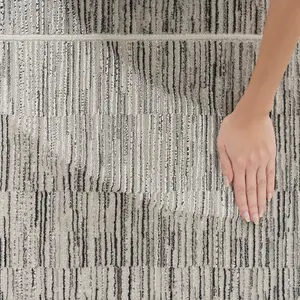 Charcoal Grey Bordered,Abstract Modern Easy to clean Rug for Bedroom & Living Room-119cm X 180cm