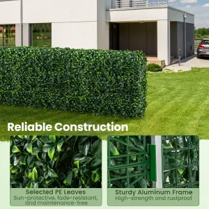 COSTWAY Artificial Plant Wall Fake Privacy Fence Plant Block Decoration 88 x 36 x 82 cm