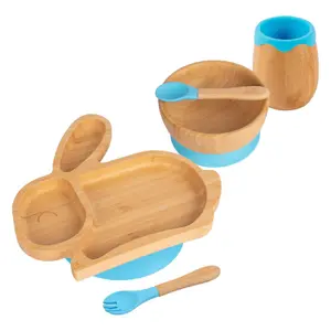 5pc Bamboo Rabbit Baby Weaning Set - Blue