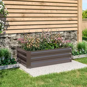 Rectangular Metal Raised Garden Bed Outdoor Raised Bed Seed Bed 100 cm W x 60 cm D