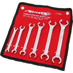 Flare Nut Wrench Set - 6 Piece / Heavy Duty Imperial (Neilsen CT1097)