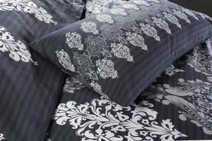 Duvet Cover Set Printed Floral Reversible Stripe Tanya Quilt Cover Bedding Set