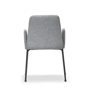 Grey Tub Armchair Padded Seat Office Chair Accent Chair Black Legs Modern