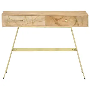 Berkfield Writing Desk with Drawers 100x55x75 cm Solid Mango Wood