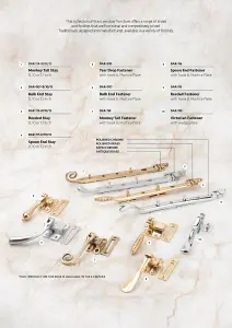 Dart Monkey Tail Brass Window Fastener with Hook & Mortice Plate - Satin Nickel