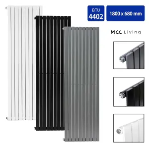 Designer Flat panel Single Radiator 1800x680 Anthracite by MCC