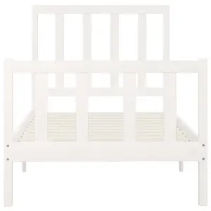 Berkfield Bed Frame White Solid Wood 100x200 cm