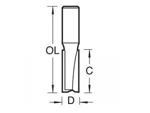 Trend 3/08 x 1/4 TCT Two Flute Cutter 12.7 x 25mm