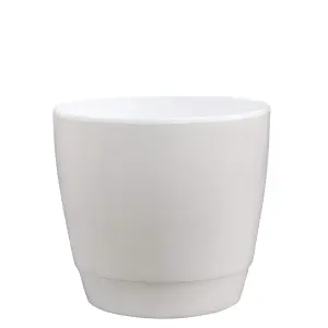 White Plastic House Plant Pot 14cm  x 10