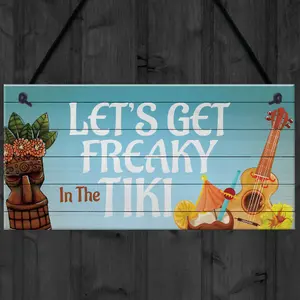 Red Ocean Novelty Tiki Bar Sign Home Bar Decor Cocktail Bar Garden Decor Hanging Plaque