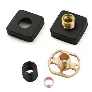 Nes Home Square Wall Mounted Fitting Kit Black For Shower Mixer Valve & Taps