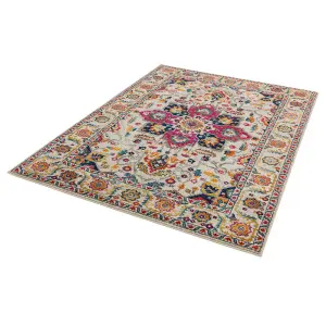 Nova Persian Rugs NV24 in White Multi - 200x290cm