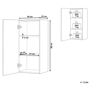 3-Shelf Wall Mounted Bathroom Cabinet Grey BILBAO