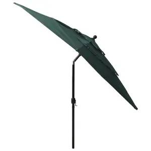 Berkfield 3-Tier Parasol with Aluminium Pole Green 2.5x2.5 m