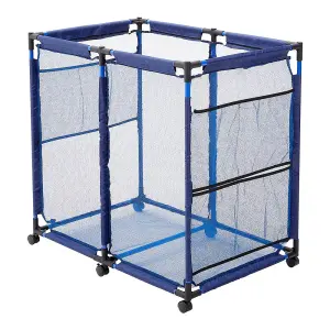 Blue Outdoor Swimming Pool Breathable Mesh Removable Storage Frame with Wheels