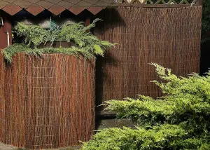 Natural Willow Garden Fence Screening Roll Privacy Border Sun Protection 1.8m x 4m