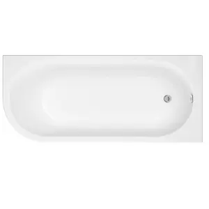 Cooke & Lewis White J-shaped Right-handed Single ended Bath & panel set (L)1700mm